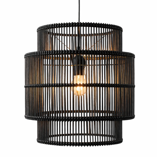 Zimbali Black Rattan Cane Pendant Light - Lighting.co.za