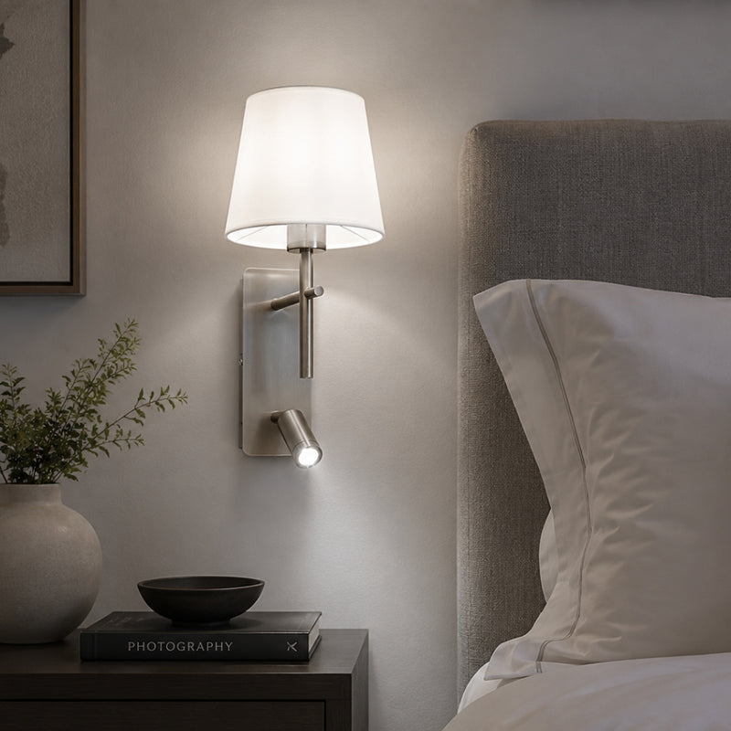 Riley Black | Gold | Chrome and Shade LED Bedside Wall Light