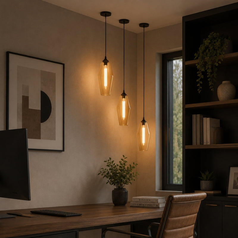 Lisaya Amber Glass Pendant Light