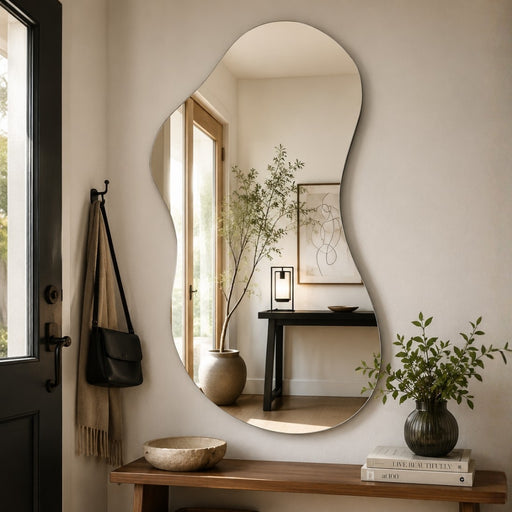 Ovoid Frameless Organic Shaped LED Wall Mirror - Lighting.co.za