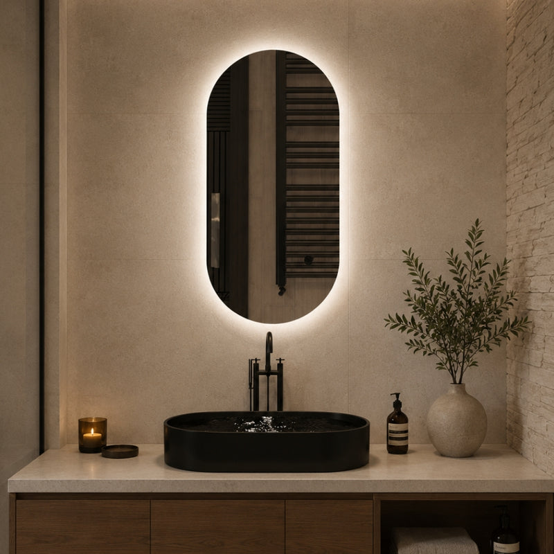 Pill Frameless LED Wall Mirror 3 Sizes