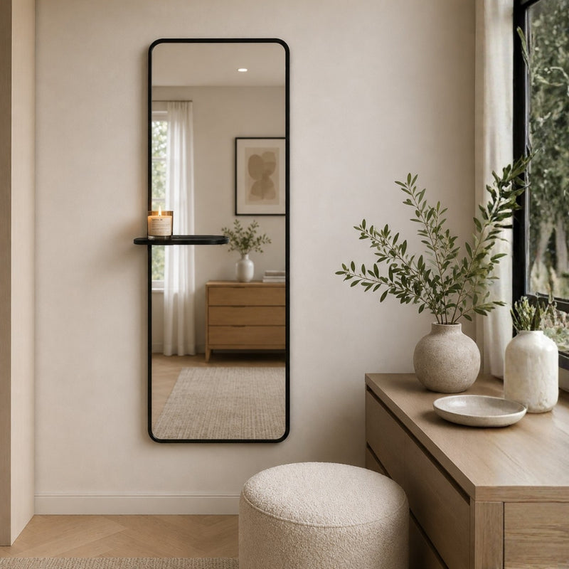 Lora Framed Wall Mirror with Shelf