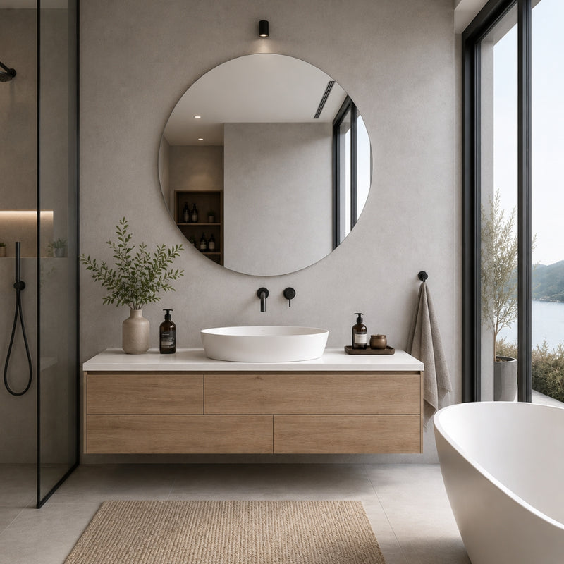 Adriana Round Frameless Mirror 4 Sizes