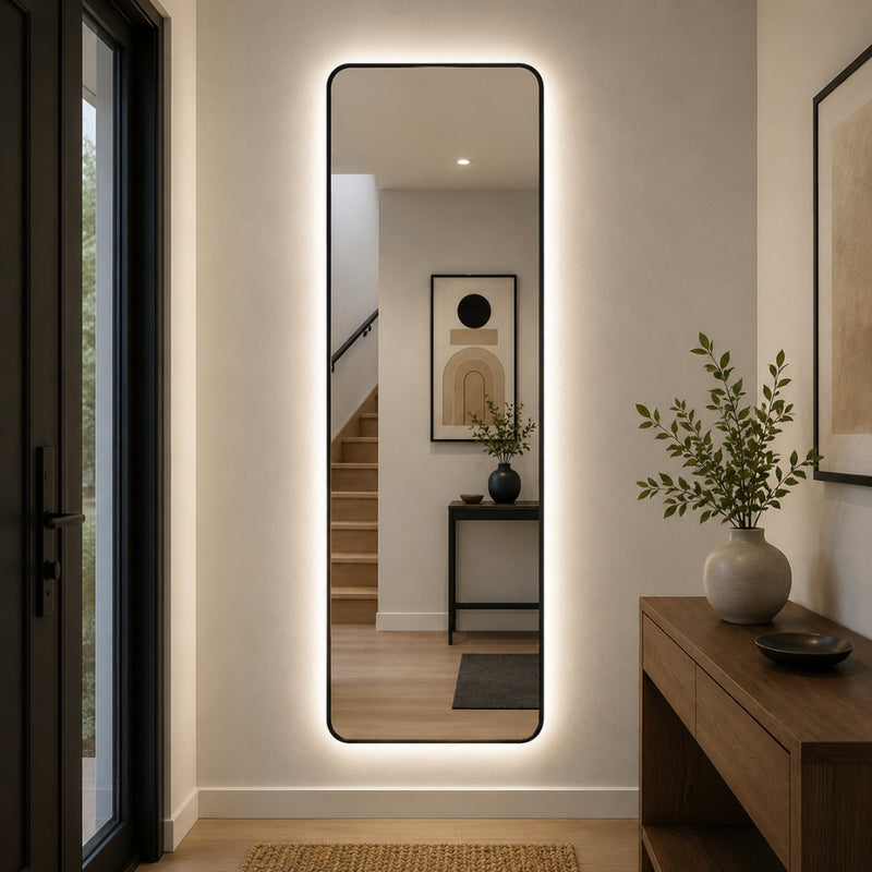 Anlia LED Backlit Short or Tall Rectangular Wall Mirror