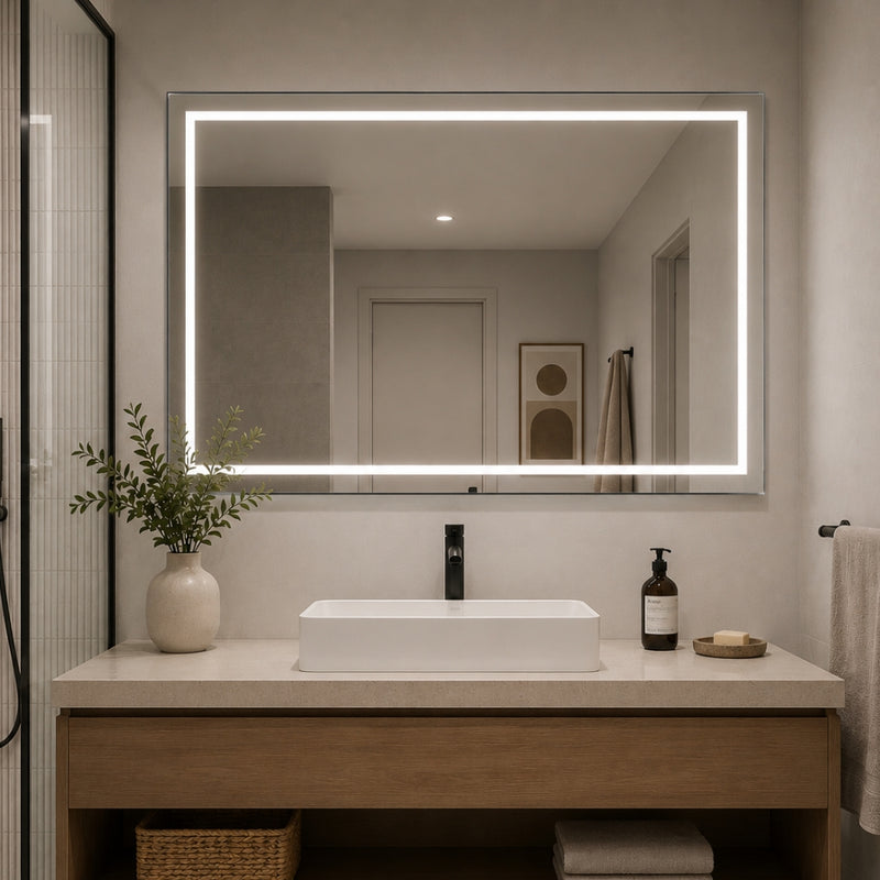 Lenora Frameless Rectangular or Square LED Bathroom Mirror Wall Light