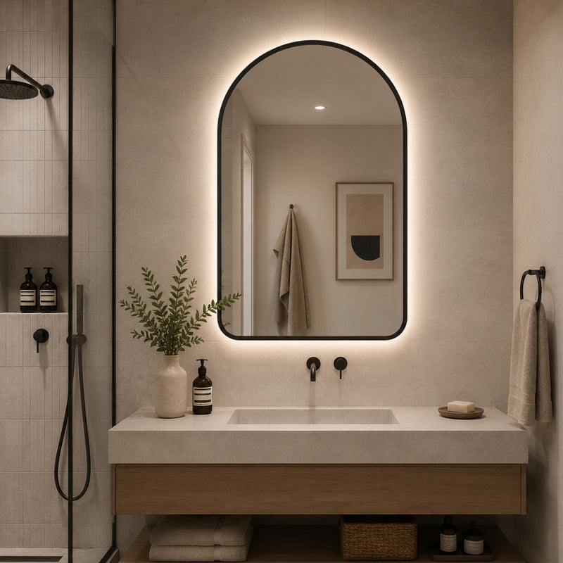 Novo Arch Framed LED Backlit Wall Mirror Light