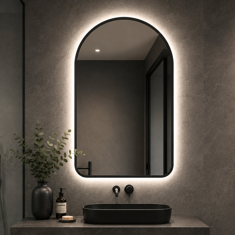 Novo Arch Framed LED Backlit Wall Mirror Light