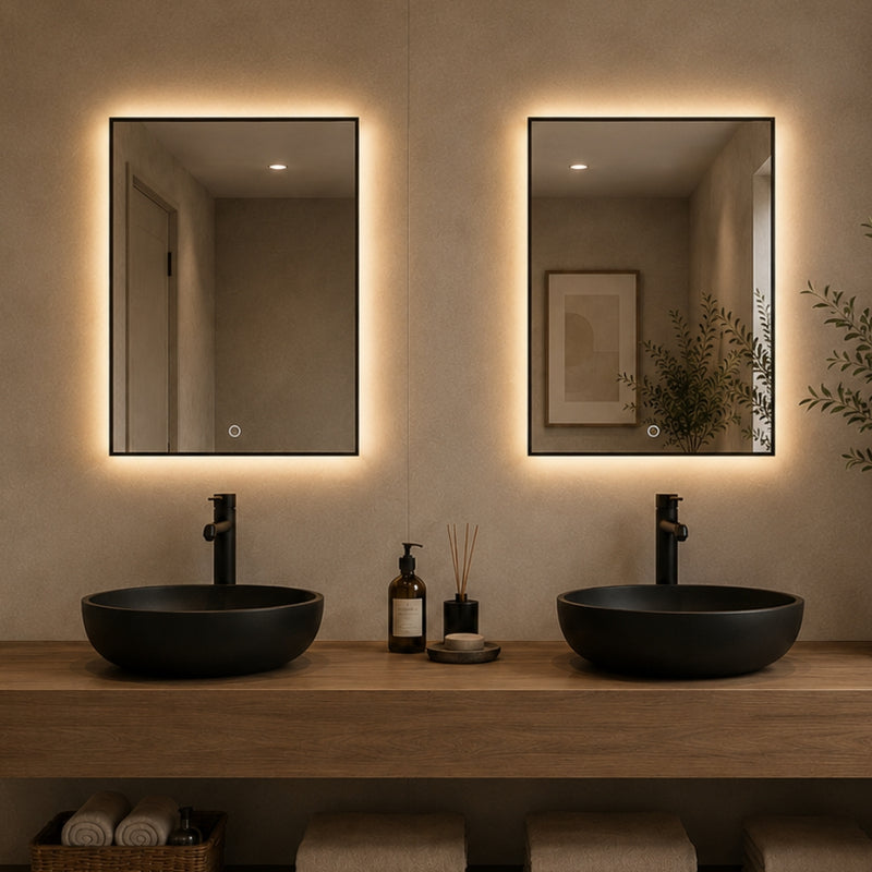 Houston Rectangular Vanity Backlit LED Wall Mirror 4 Sizes with Switch