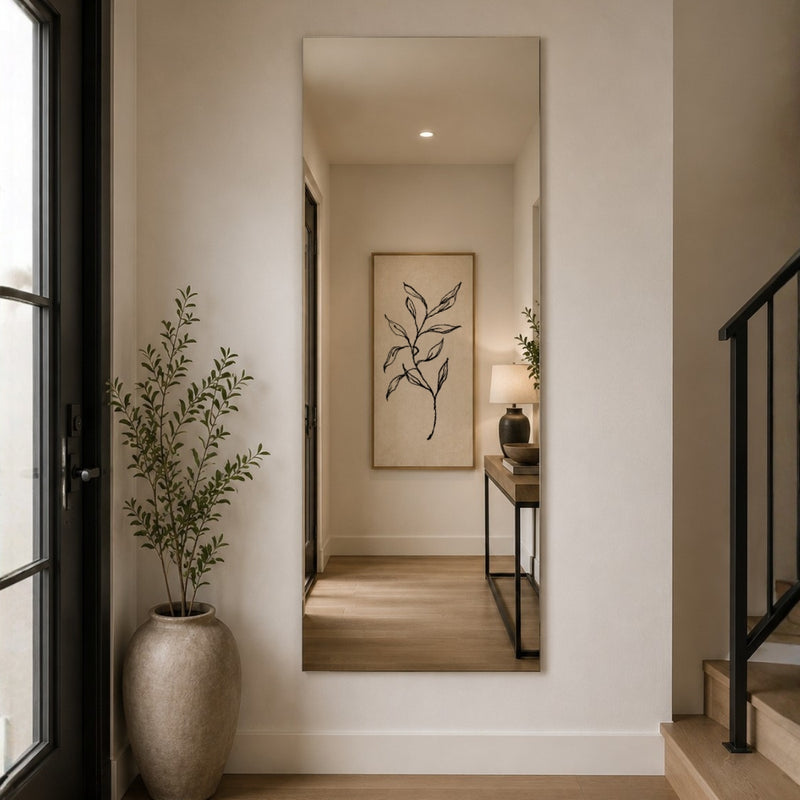Houston Rectangular Gold Frame or Frameless Wall Mirror 4 Sizes