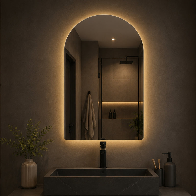 Selene Arch Frameless Backlit CCT LED Bathroom Mirror