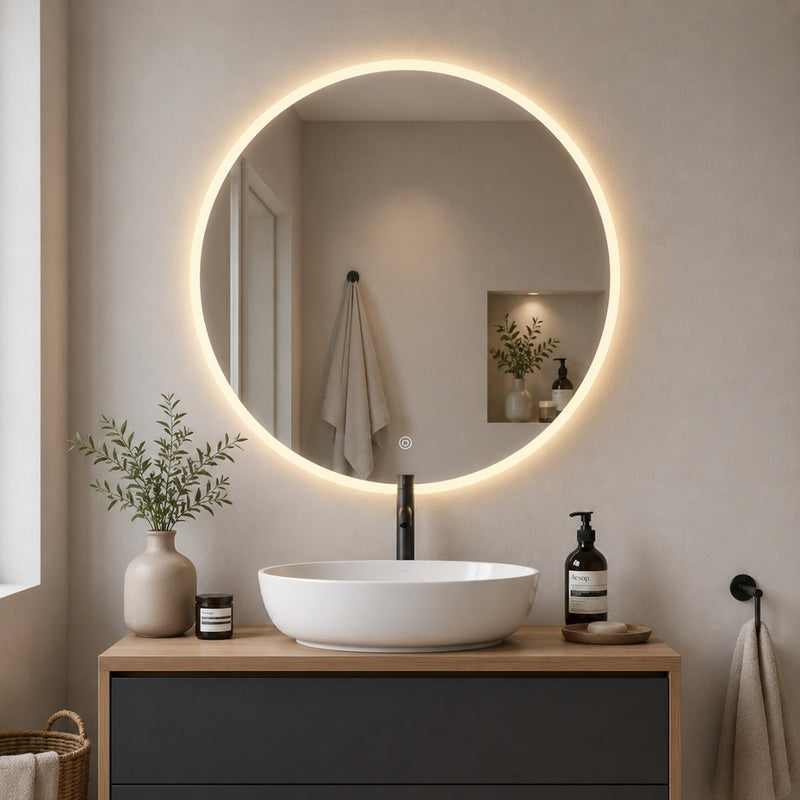 Garda Round Frontlit LED Bathroom Mirror 2 Sizes