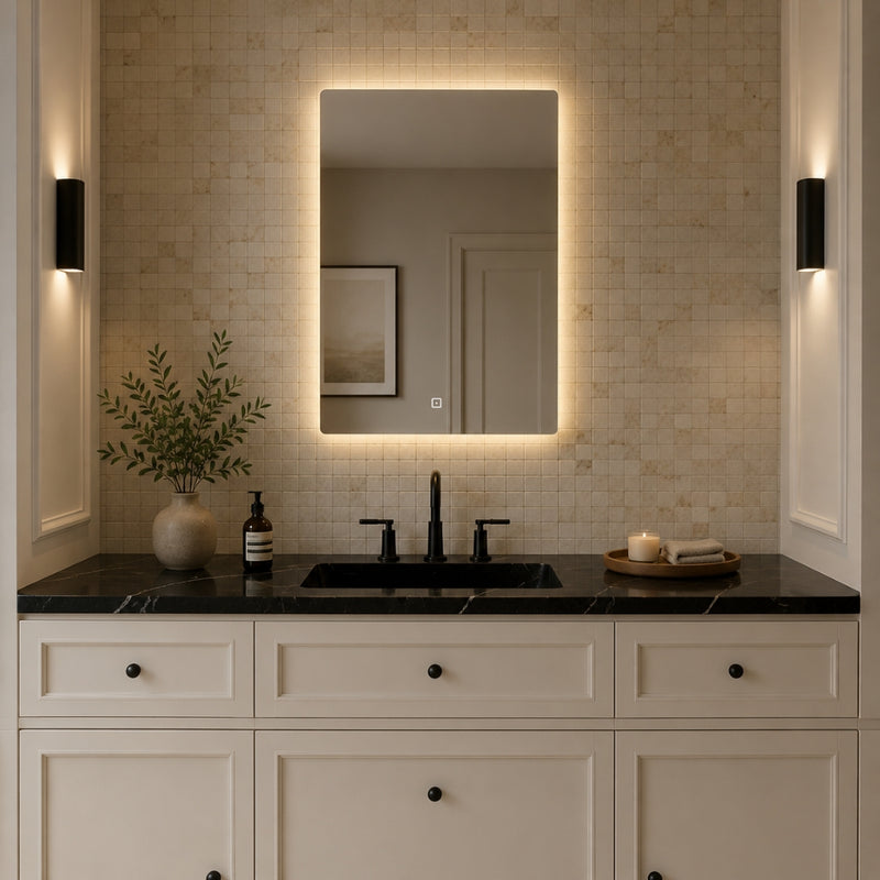 Iseo Rectangular Frameless Backlit LED Bathroom Mirror 2 Sizes