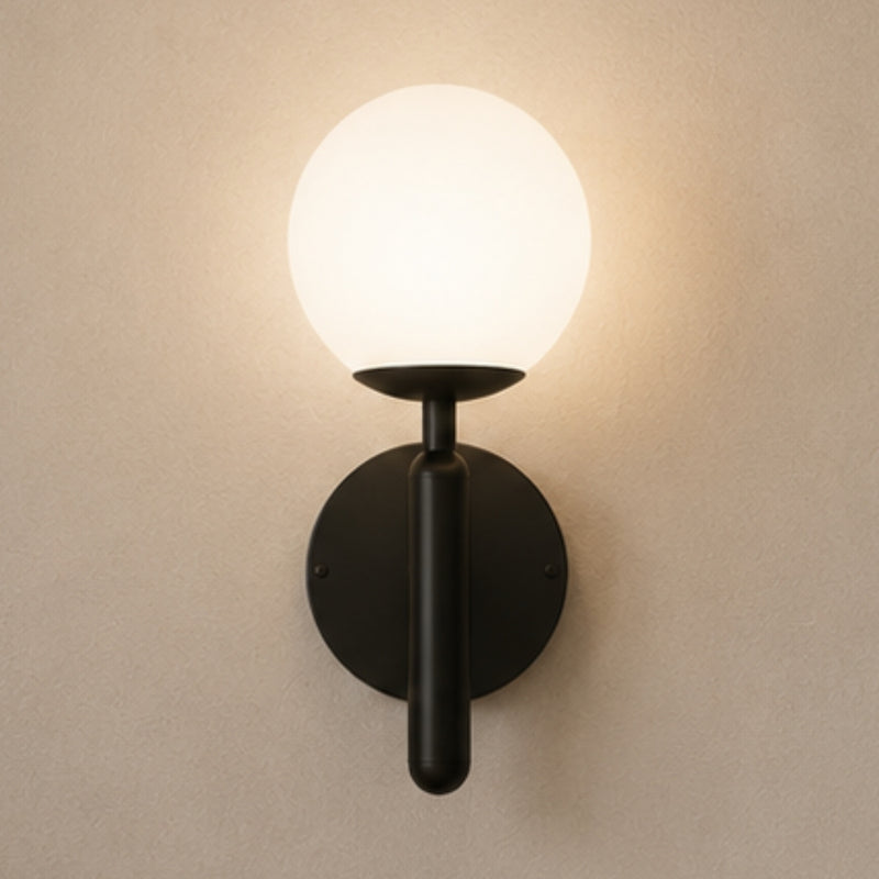 Cassia Slim Black | Gold and Frosted White Glass Wall Light