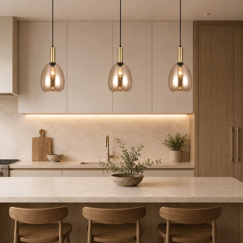 Bianco Amber Glass Pendant Light