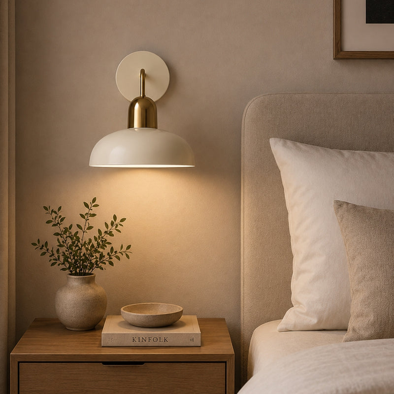 Pluto Ivory or Black and Gold Wall Light