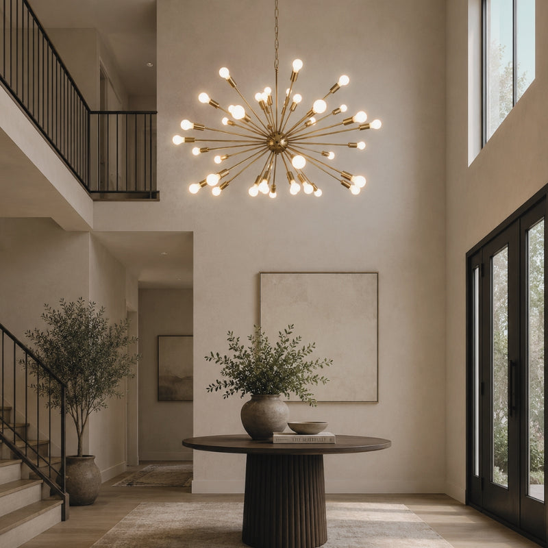 Supernova Gold Or Black 40 Light Pendant Light