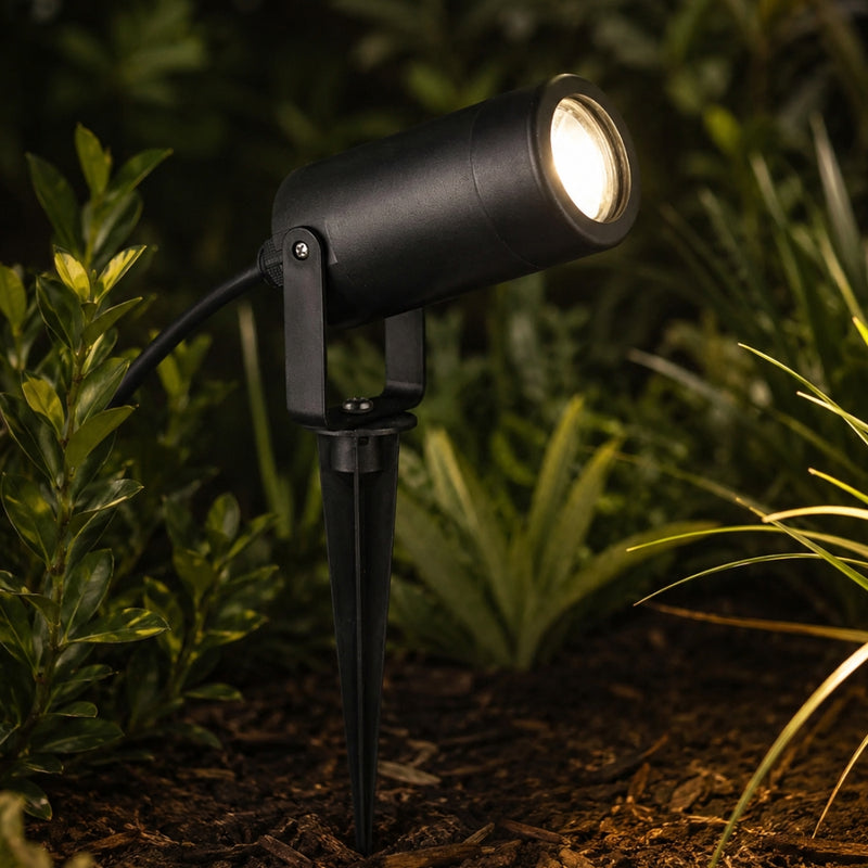 Bago GU10 ABS And Polycarbonate Black Garden Spike Light