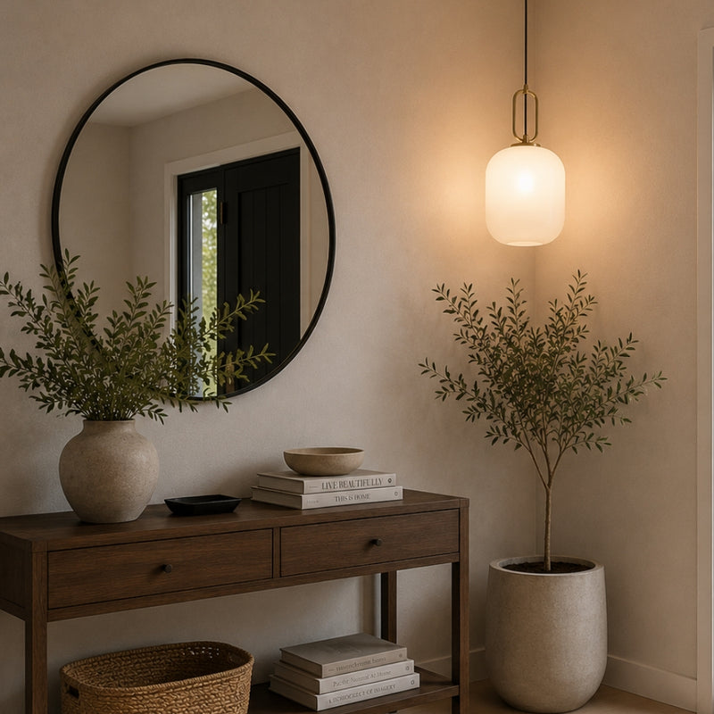 Hallstat Clear Or White Glass And Brass Pendant Light 3 Sizes