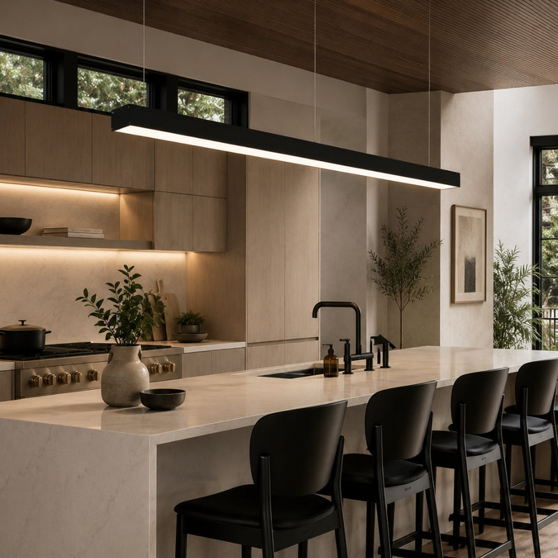 Vilano Black or White Linear CTC LED Pendant Light 2 Sizes