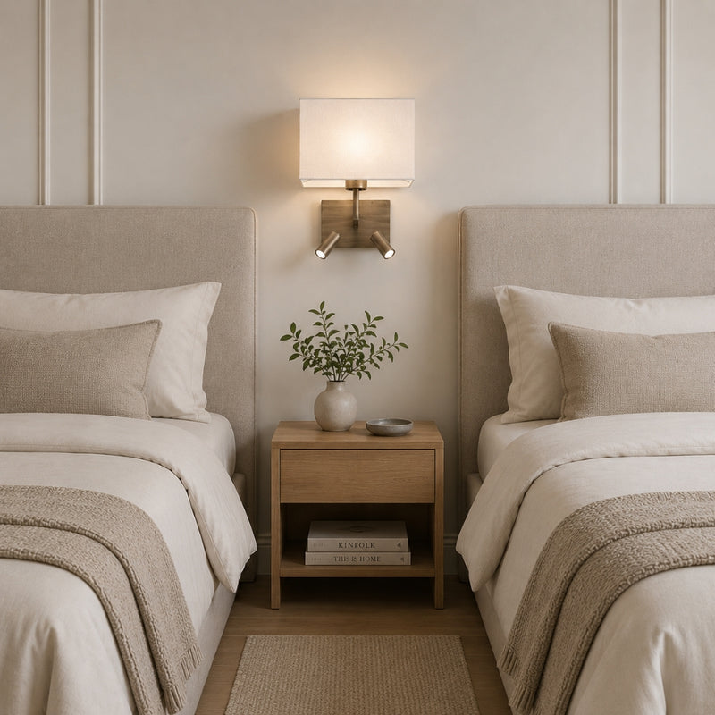Maya Black | Gold | Chrome and Shade LED Bedside Wall Light