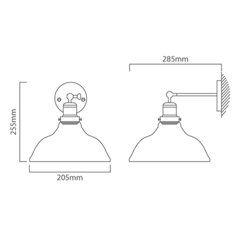 Vino Farmstyle Cloche Clear Glass Wall Light
