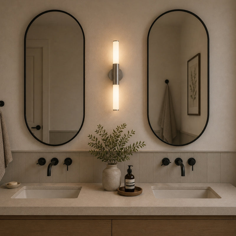 Palmera 2 Light Chrome Bathroom Mirror Wall Light