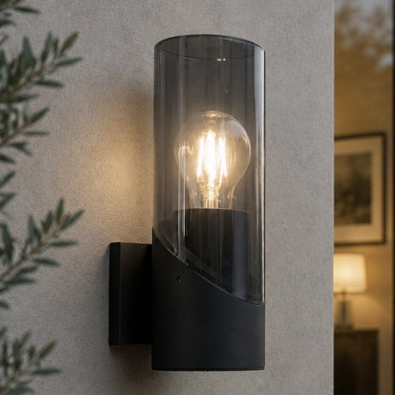 Incas Black And Smoke Outdoor Wall Light