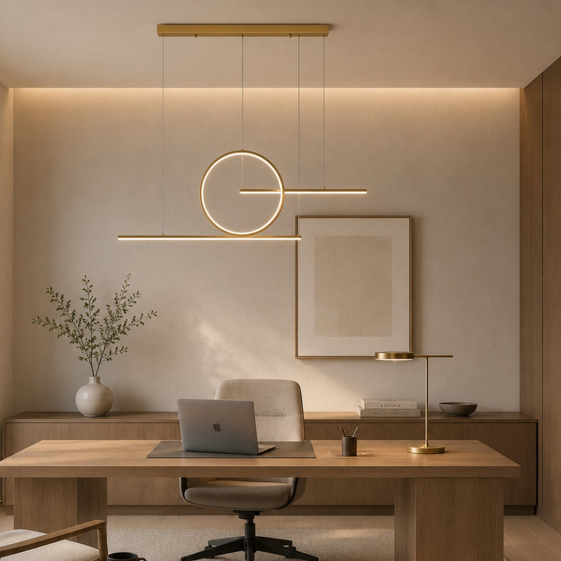 Pendulum Black Or Gold LED Linear Pendant Light