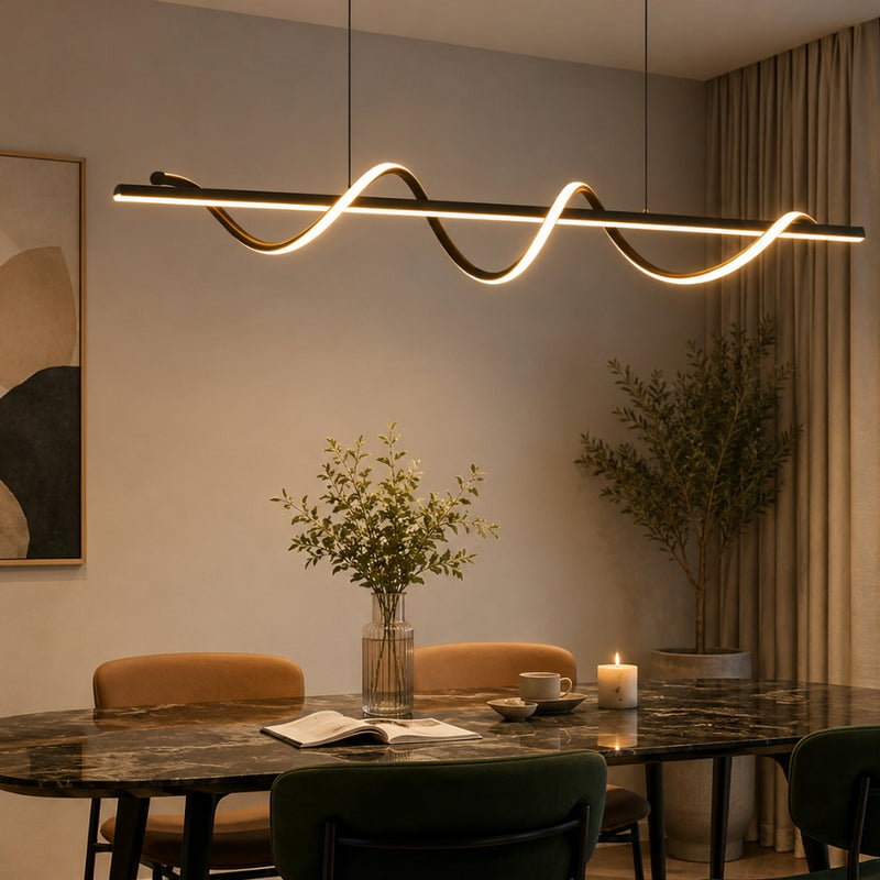 Whisper Black Or Gold LED Linear Pendant Light
