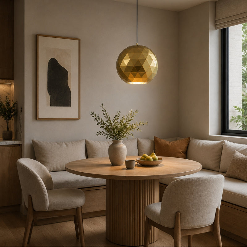 Terva Gold Copper White Black Lasercut Metal Ball Pendant Light 3 Sizes