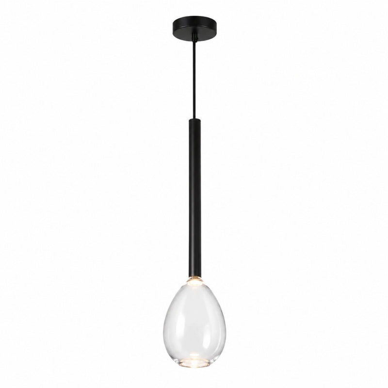 Raindrop Black or White And Clear Glass LED Pendant Light