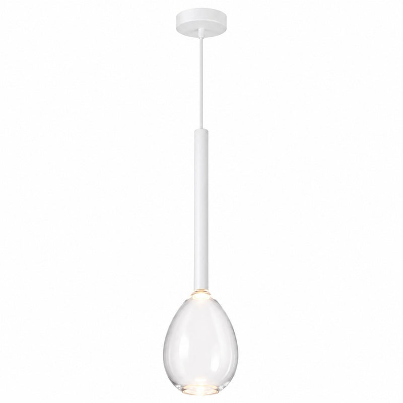 Raindrop Black or White And Clear Glass LED Pendant Light