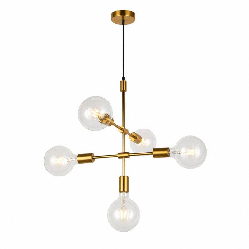Loft 5 Light Brass Look Multi Pendant Light