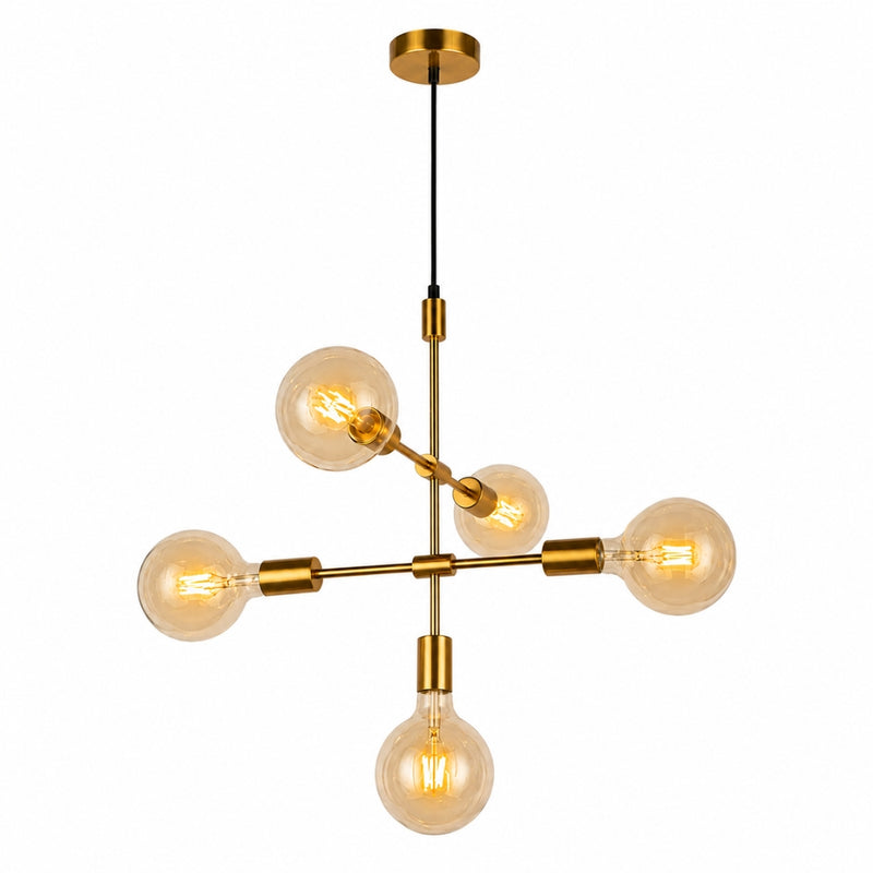 Loft 5 Light Brass Look Multi Pendant Light