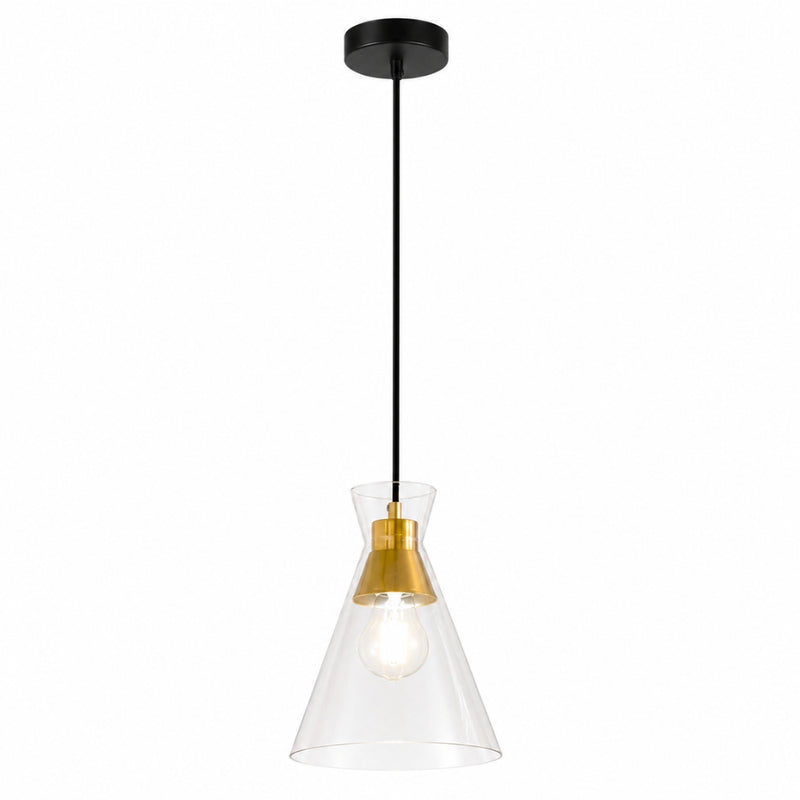 Alfresco Clear Glass and Gold Pendant Light