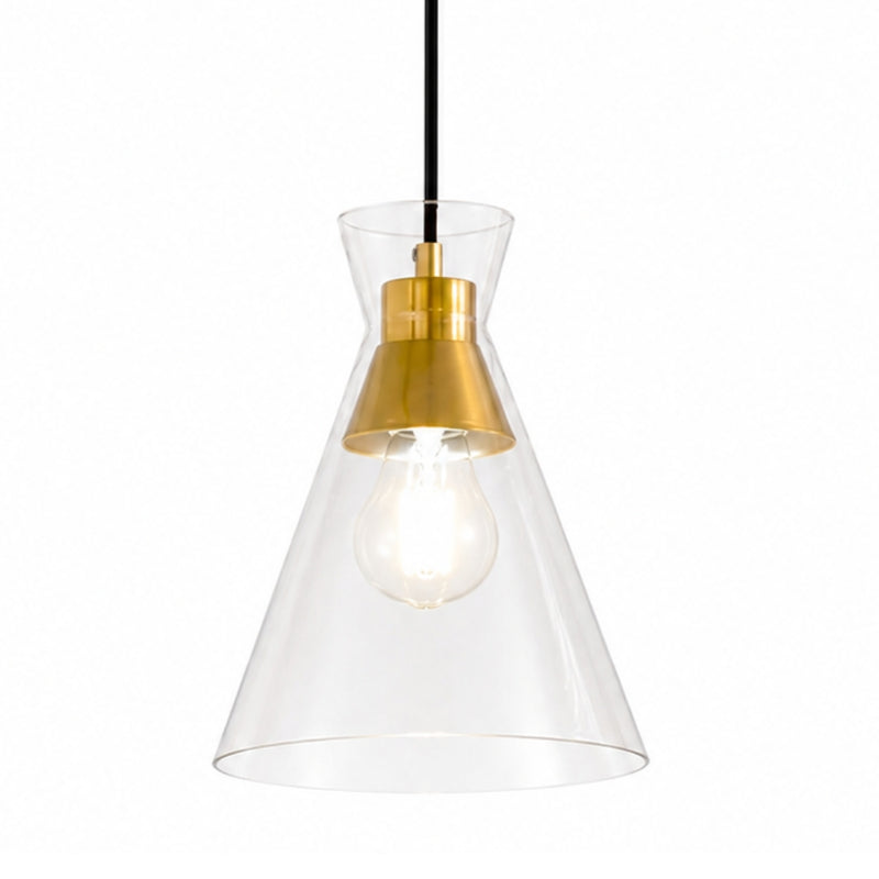 Alfresco Clear Glass and Gold Pendant Light