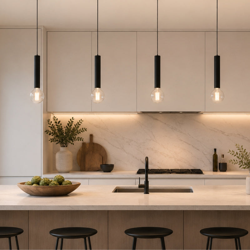 Flute Tube Cylinder Pendant Light