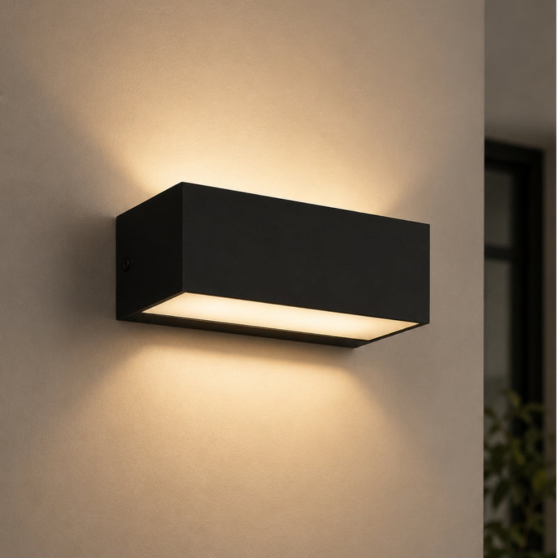 Titan Black Rectangular Up Down 9W | 12W LED Outdoor Wall Light 2 Sizes