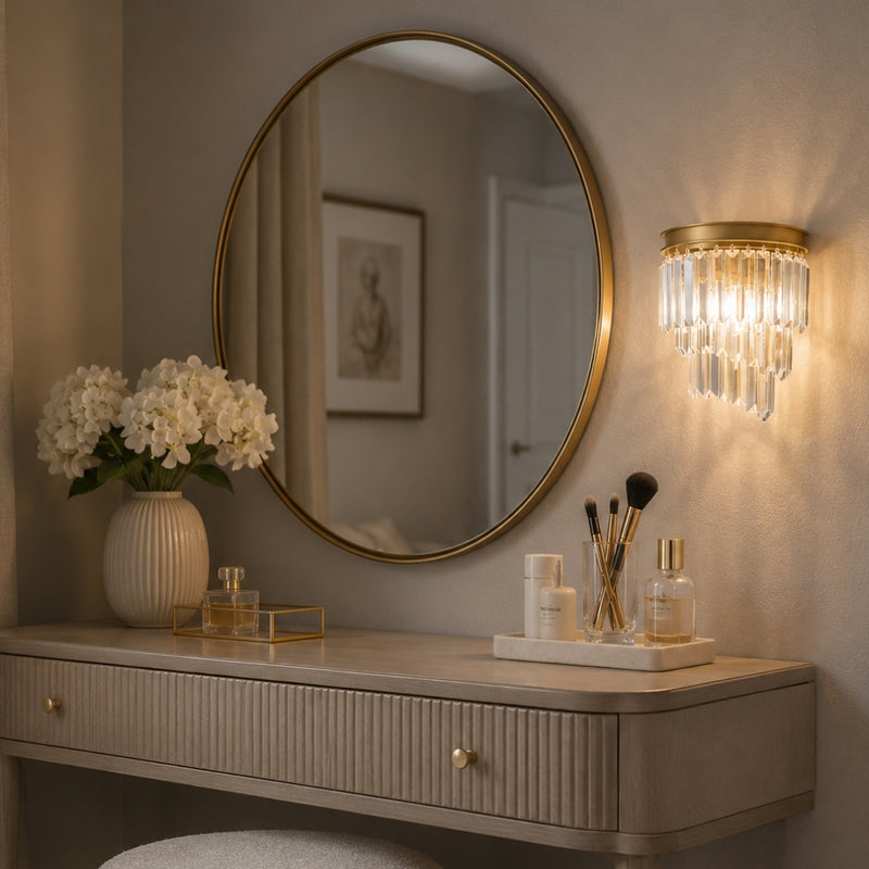 Grace Black Or Gold K9 Crystal 3 Tier Wall Light