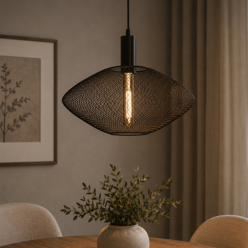 Sloan Black | Gold Wire Mesh Pendant Light