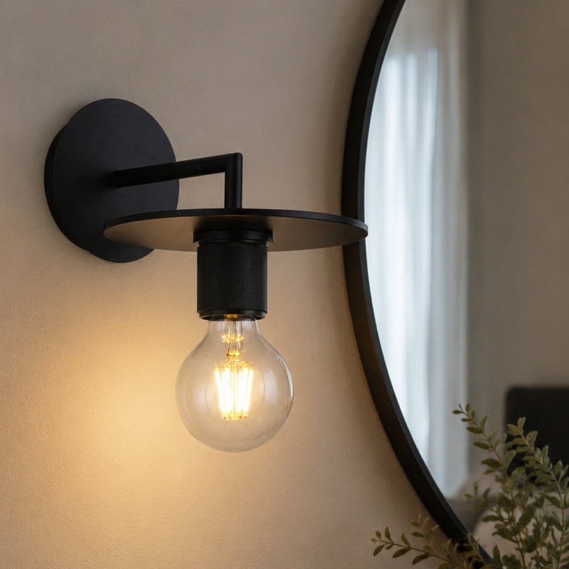 Luna Style Disk Black | Gold | Chrome Wall Light