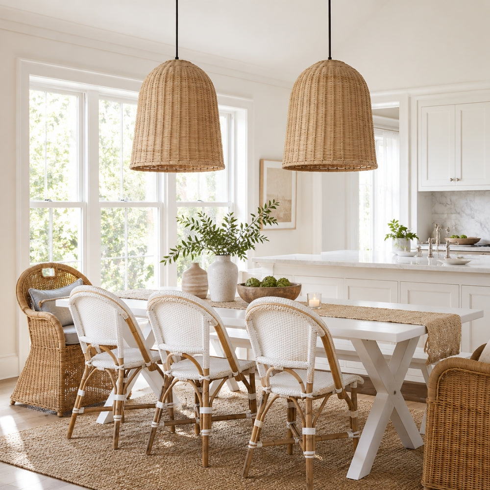 Tilda Woven Rattan Basket Dome Pendant Light — Lighting.co.za