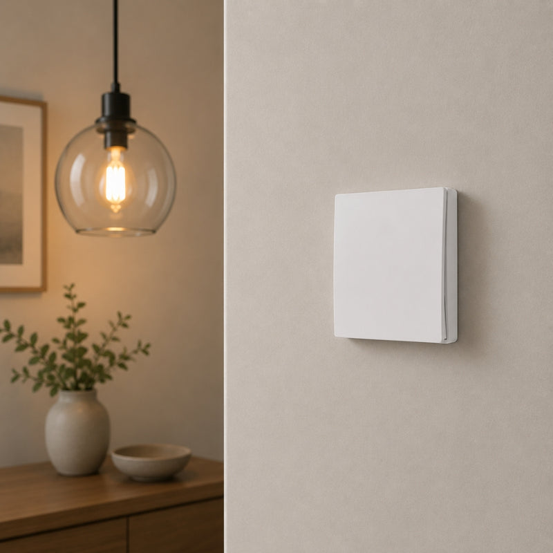 One Lever White Kinetic Wireless Frameless Switch