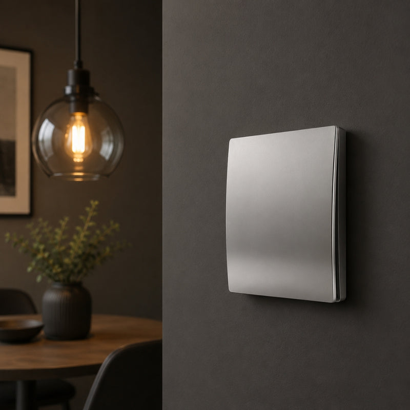One Lever Silver Kinetic Wireless Frameless Switch