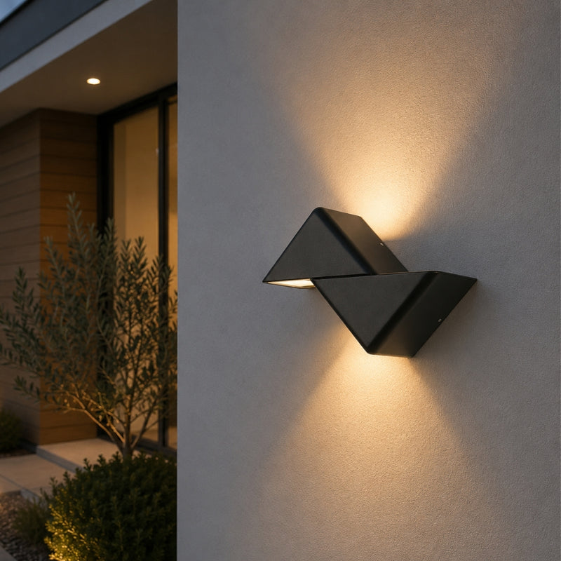 Triat Black 12W LED Outdoor Wall Light