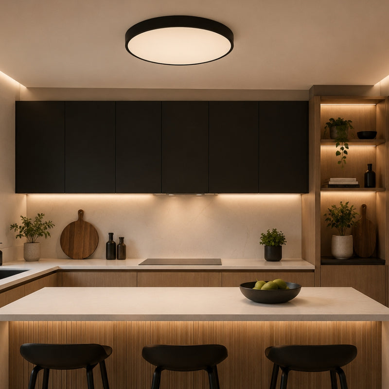 Burton Black | White Slim CCT LED Ceiling Light 2 Sizes