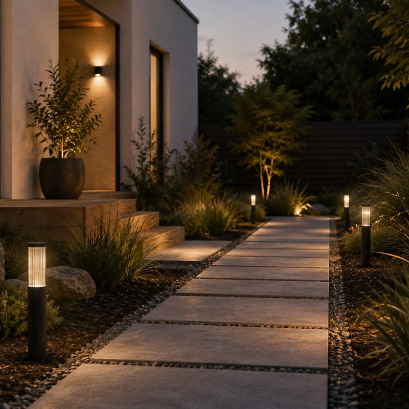 Salle Black Outdoor Bollard Light 2 Sizes