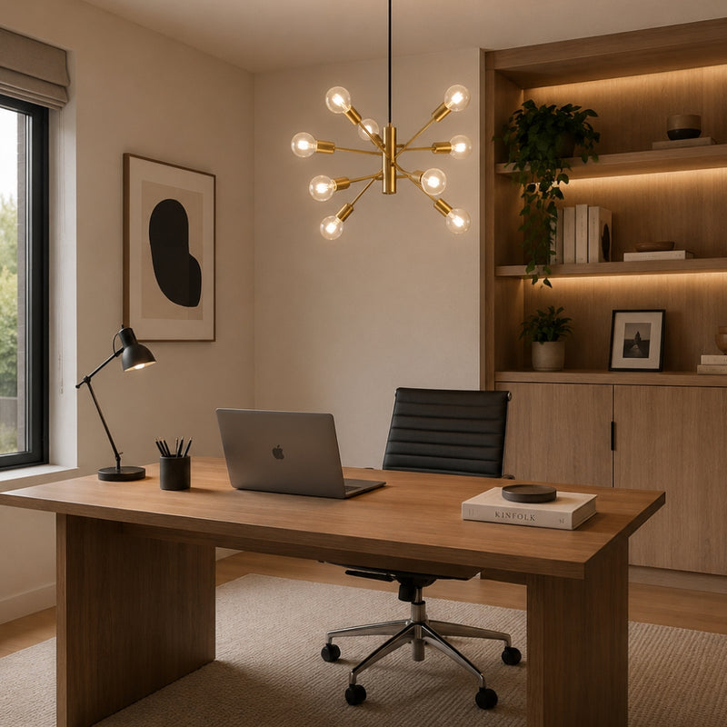 Gradoli 8 Light Brushed Brass Multi Pendant Light