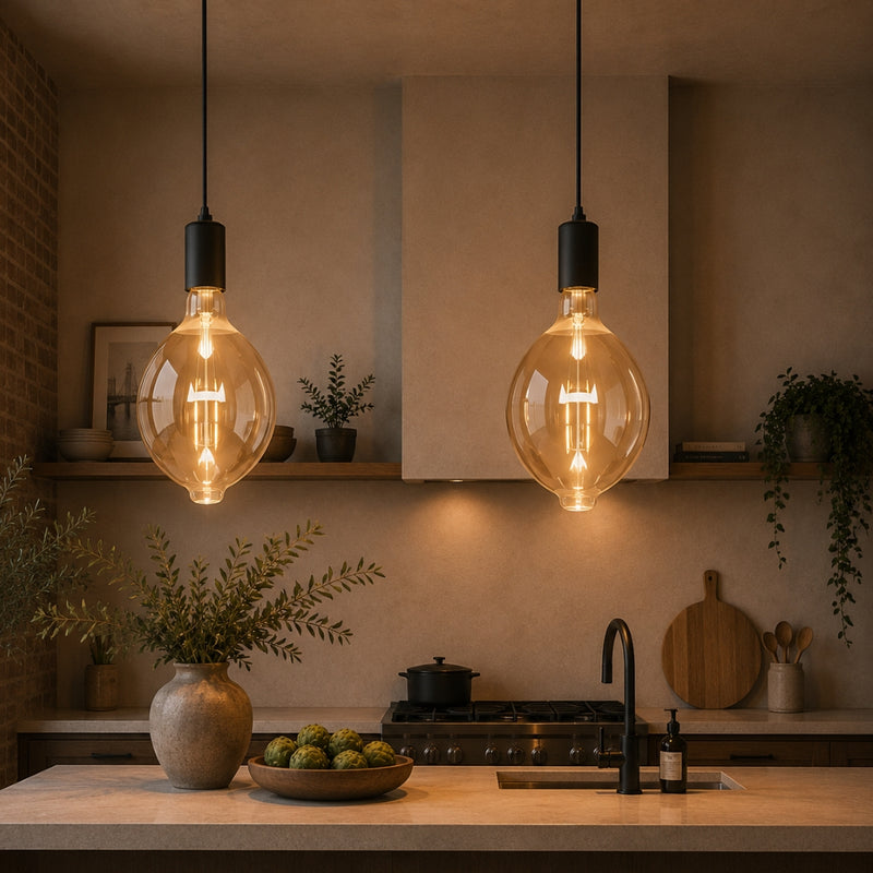 E27 Extra Large 8W LED Vintage Fil Amber Bulb R