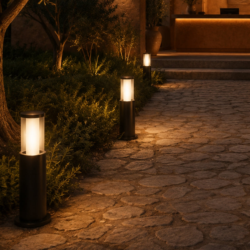 Fumagalli Carlo Short CCT LED Black Outdoor Bollard Light